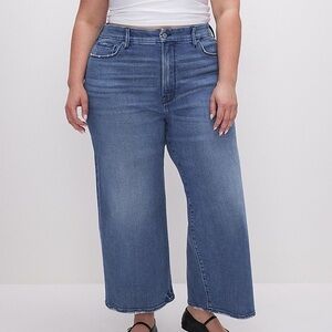 NWT Good American Good Waist Palazzo High Rise Cropped Jeans Size 24 Plus
